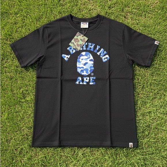 Bape Other - BAPE College Logo Black/Blue Tee – Size Large